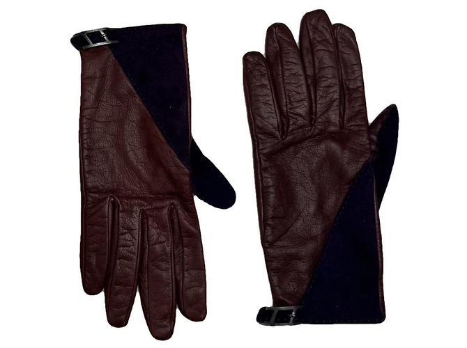 Gant en cuir violet Soya d'Hermès