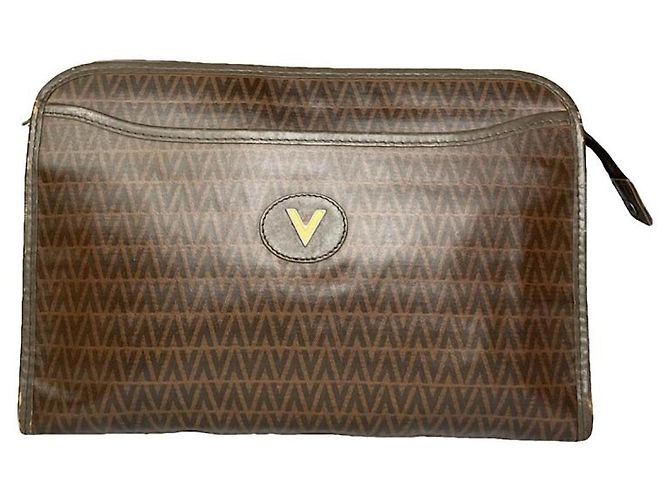 Autre Marque MARIO VALENTINO Braune Leder-Clutch