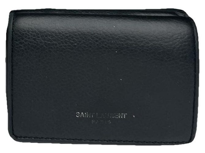 Portafoglio in pelle nera Saint Laurent Nero