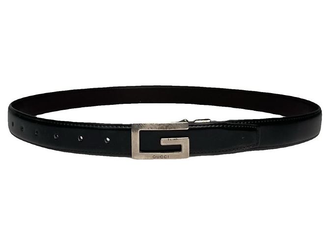 Cinturón de cuero negro Gucci
