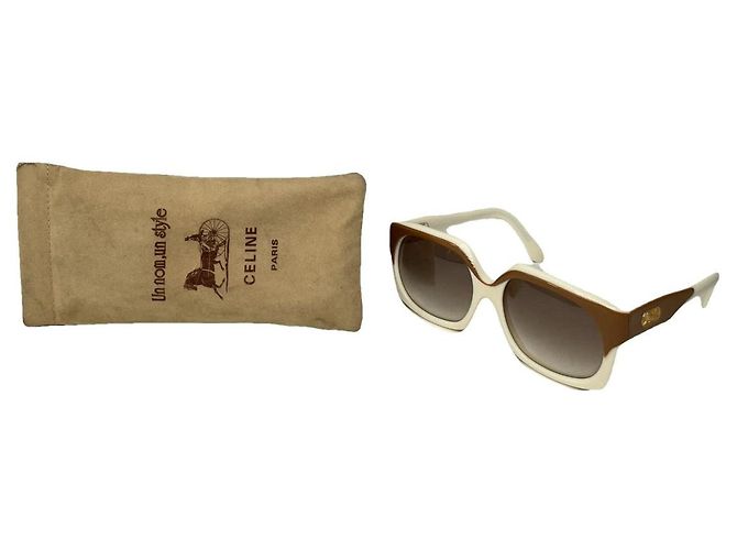 Céline Gafas de sol de plástico blanco Celine