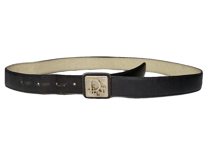 Cinto de couro marrom Dior D-Fence