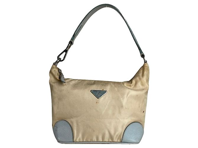 Bolsa de mão de poliéster azul Prada Re-Edition 2005 com zíper