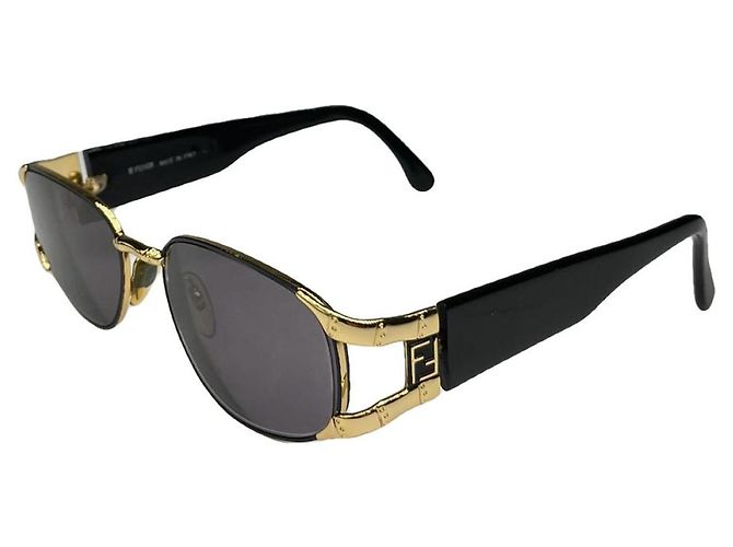 Fendi schwarze Metallsonnenbrille