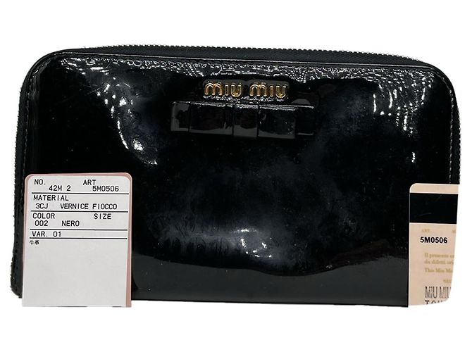 Miu Miu Black Patent Leather Wallet