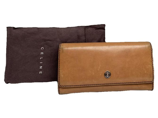 Céline Cartera de cuero marrón Celine Triomphe Castaño