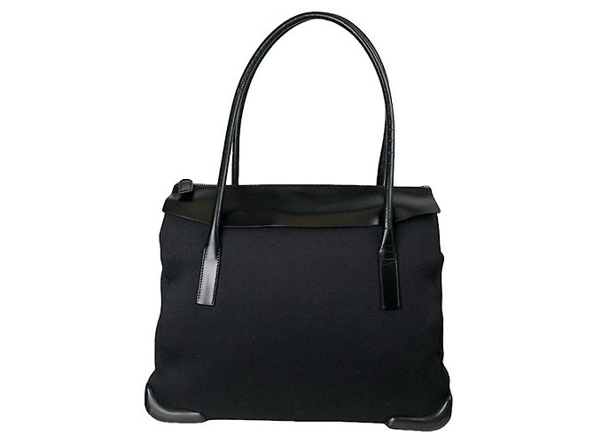 Borsa a mano in plastica nera Prada Esplanade