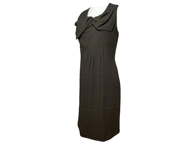 Givenchy Khaki Seidenkleid
