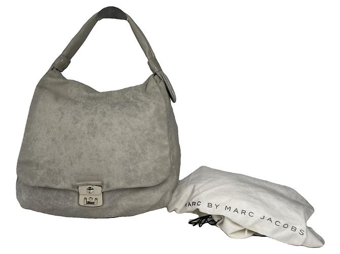 Bolsa de couro prateado Marc Jacobs The Eclipse Prata