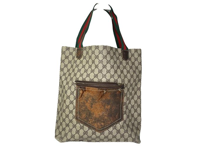 Gucci Ophidia graue Lederhandtasche