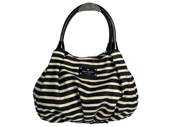 Bolso de mano de algodón negro Kate Spade