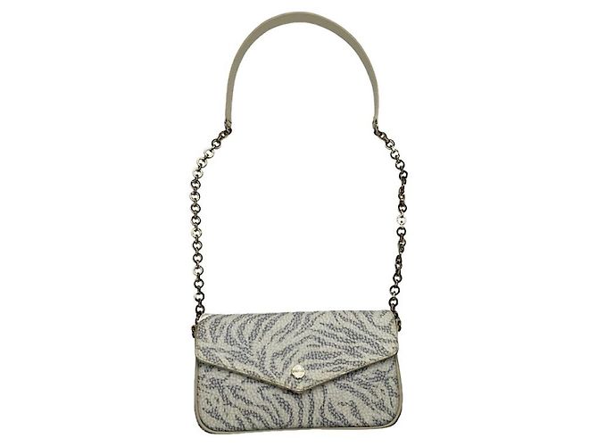 Autre Marque BORBONESE weiße Lederhandtasche