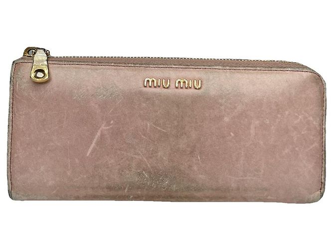 Miu Miu Beiger Leder Geldbeutel