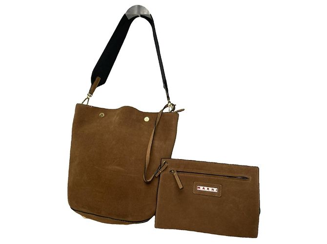 Bolsa de couro marrom Marni