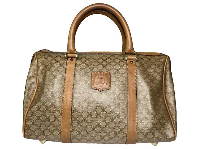Céline Sac à main en cuir marron Celine