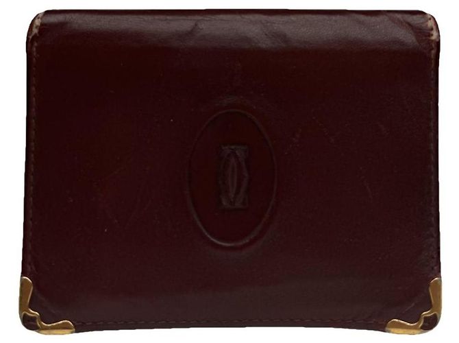 Bolso de cuero burdeos Cartier