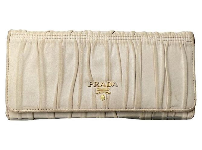 Prada Beige Leather Wallet