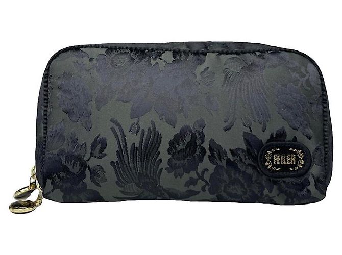 Autre Marque Nicht signierte schwarze Polyester-Clutch