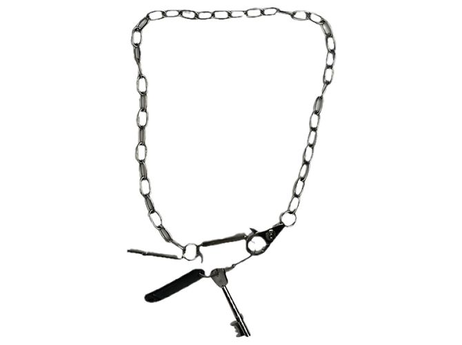 Collar de acero plateado D&G Plata