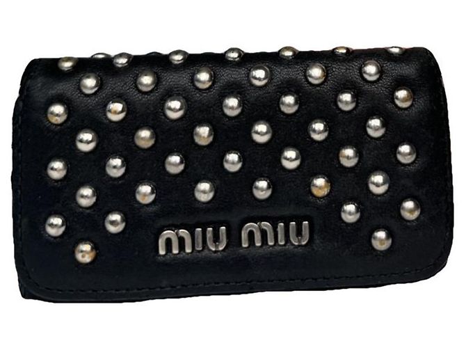 Bolsa de couro preto Miu Miu