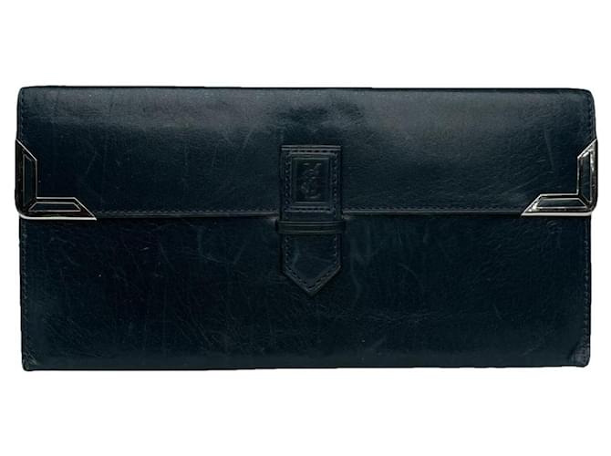Pochette en cuir turquoise Yves Saint Laurent 