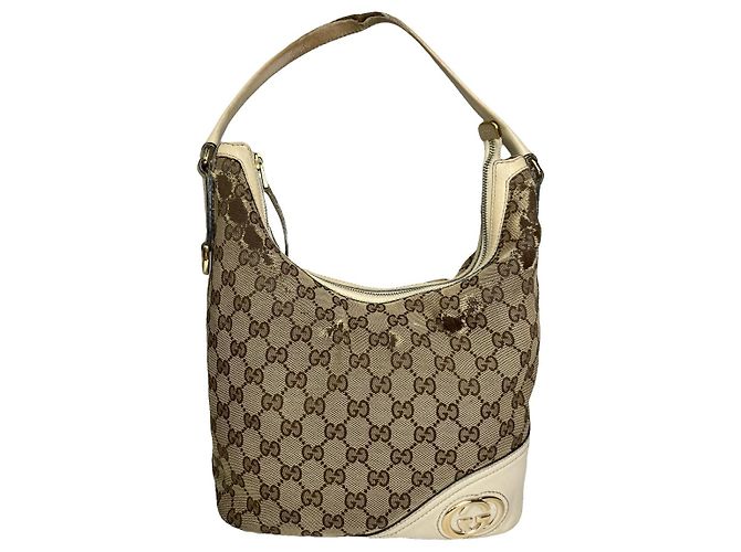 Bolso de mano de algodón beige Gucci Jackie 1961