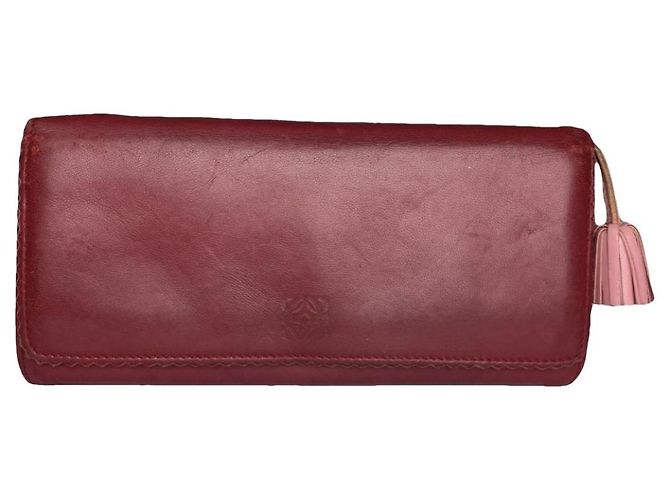 Loewe Puzzle Red Leather Wallet