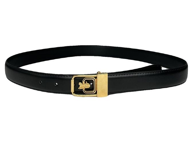 Céline Celine Triomphe schwarze Leder-Gürtel 