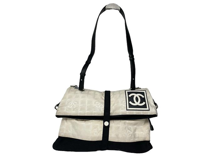 Bolso de mano de poliéster blanco de Chanel
