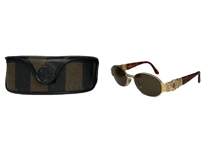 Fendi Gold-Metall Sonnenbrille Golden