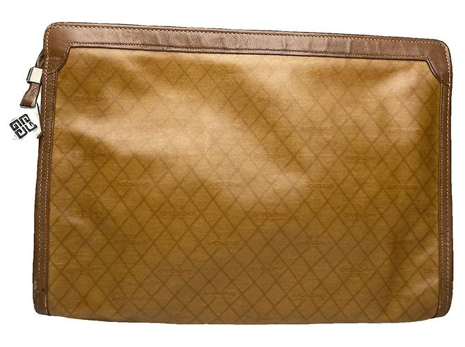 Clutch de couro marrom Bow Cut da Givenchy