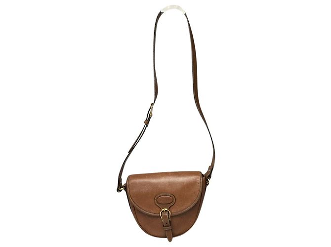 Autre Marque Bolsa de couro marrom não assinada
