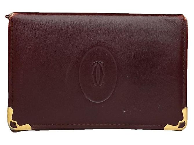 Bolso de cuero burdeos Cartier