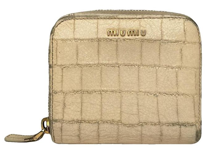 Miu Miu Beige Leather Wallet
