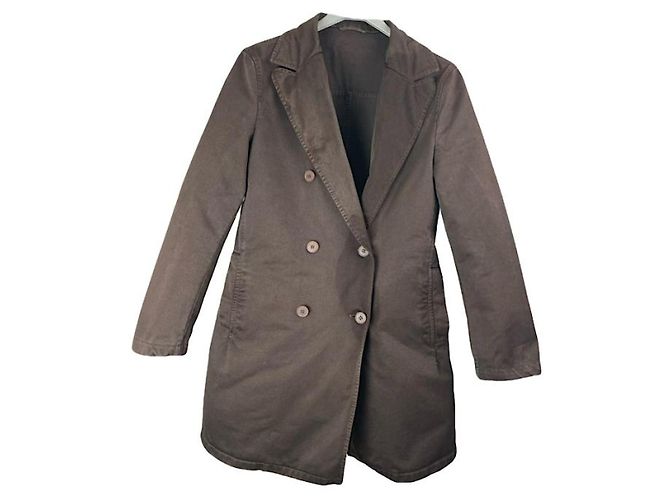 Abrigo de algodón marrón Jil Sander Castaño