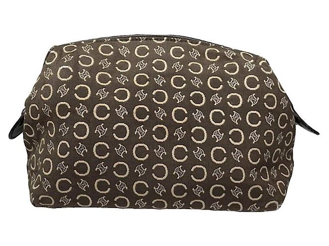 Céline Borsa a mano in cotone marrone Celine Trotteur
