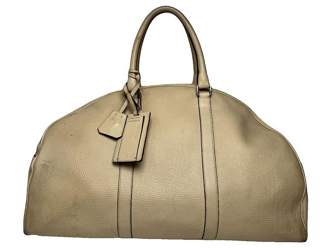 Prada Promenade Beiger Leder Reisetasche