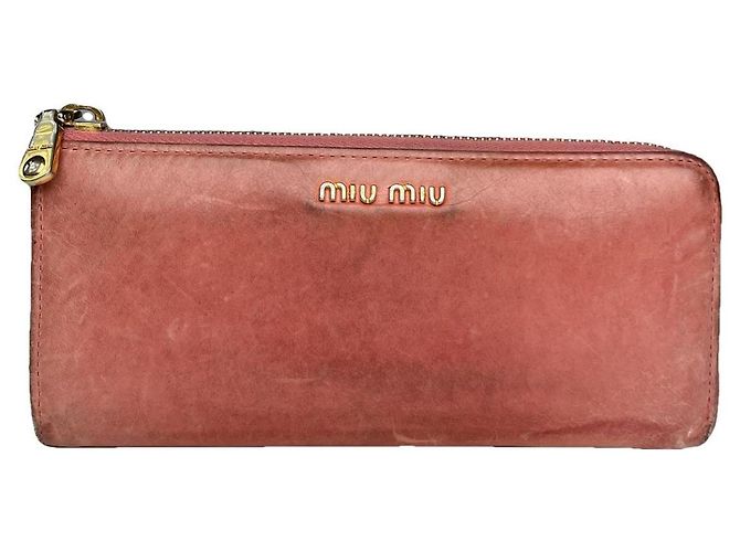 Miu Miu Orange Leather Wallet