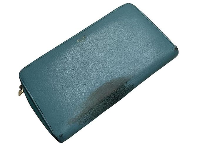 Céline Celine Blue Leather Wallet