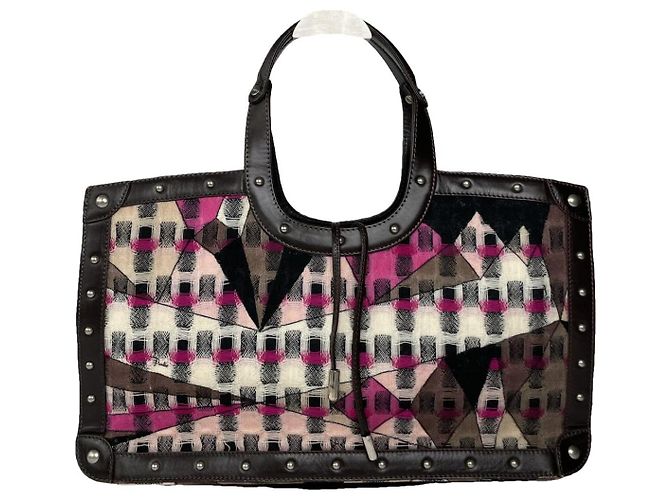 Bolsa de couro preta Emilio Pucci Preto