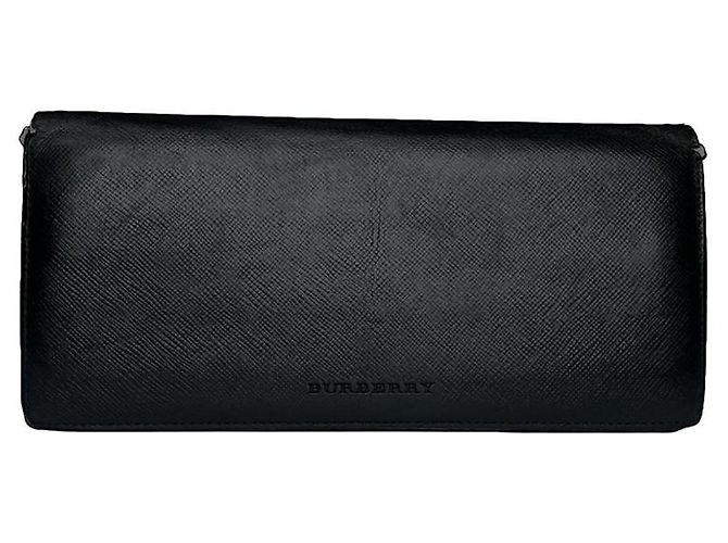 Cartera de cuero negro Burberry