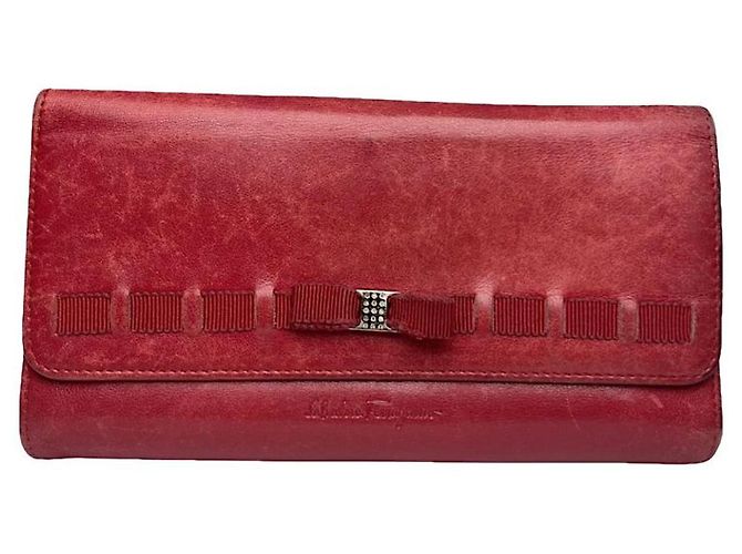 Salvatore Ferragamo Red Leather Wallet