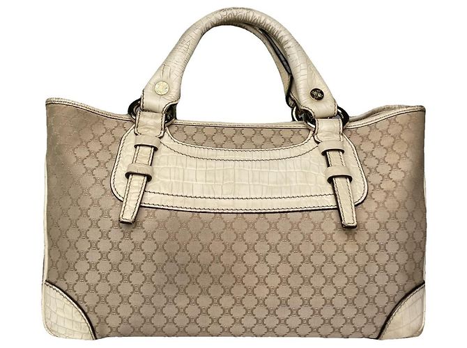 Céline Bolsa de couro branco Celine Boogie