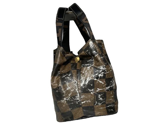 Bolsa de mão de couro marrom Fendi Baguette
