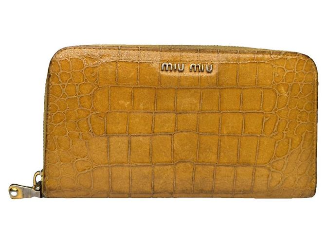 Cartera de cuero amarilla Miu Miu Amarillo