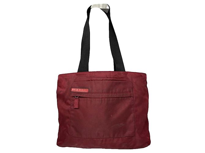 Prada bordeaux Polyester-Handtasche 