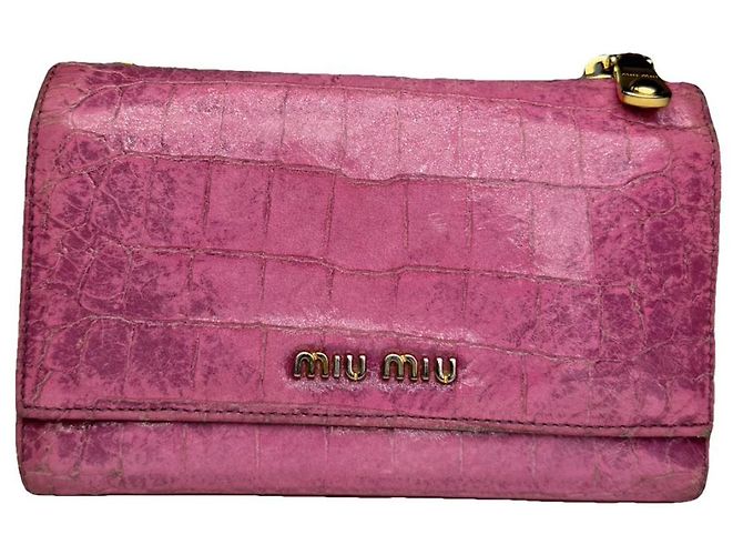 Miu Miu rosa Leder Geldbörse Pink