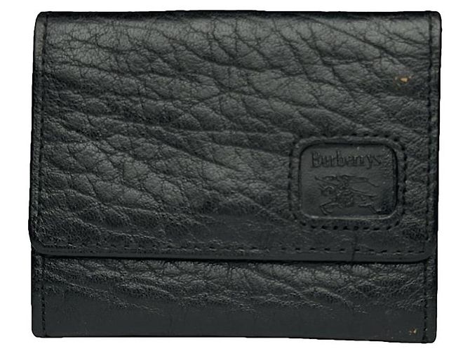 Portafoglio in pelle nera Burberry Nero