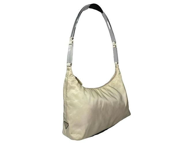 Prada Cleo Beiger Polyester-Handtasche 