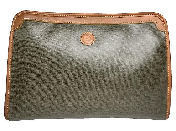 Bolso de mano de cuero gris Dior Saddle